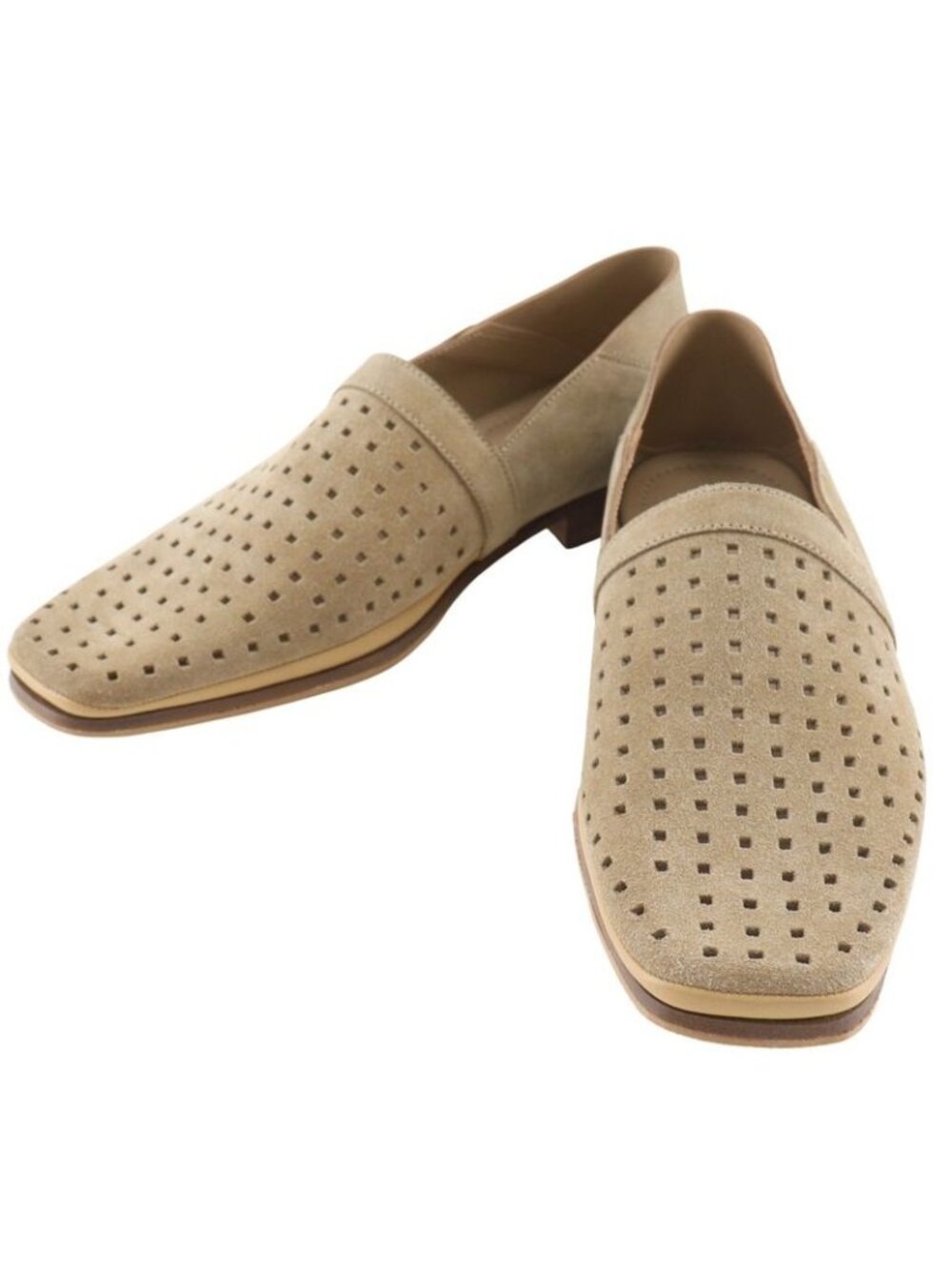 Louis Vuitton Perforated Suede Beige Loafers - Picture 1 of 7